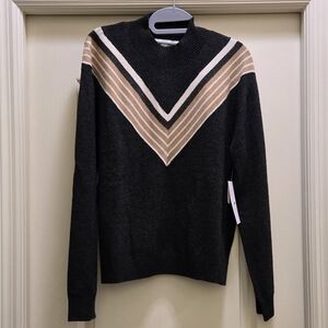 Spiritual Gangster Mock Neck Chevron Sweater